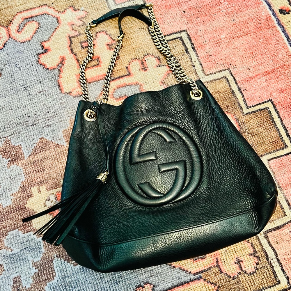 Pre-Loved Gucci Soho Chain Strap Shoulder Bag Leather Medium